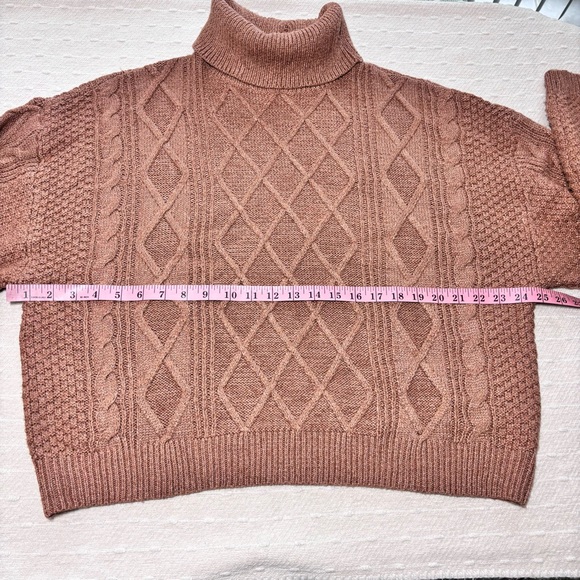 Elie. Elie Tahari brown chunky cable knit sweater women’s Size XL - Picture 7 of 14